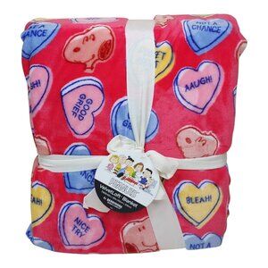 Peanuts Snoopy VelvetLoft Twin Blanket Berkshire 60x90" Sweatheart Valentines